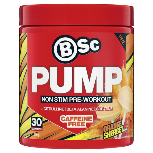 BSc Pump Non Stim Pre-Workout Orange Sherbet 300g - Ultimate Performance Booster