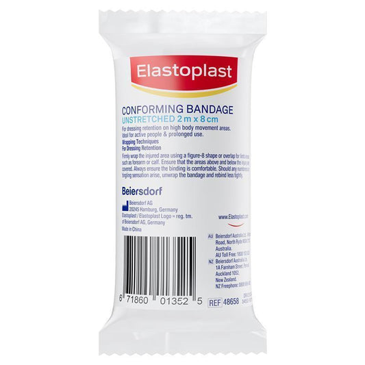 Elastoplast Conforming Bandages White 8cm x 2m - Flexible Support for Active Lifestyles-Auzzi Store
