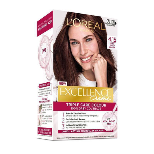 L'Oreal Excellence Creme 4.15 Dark Frosted Brown Hair Colour - 1 Unit - Auzzi Store