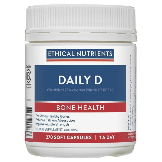 Ethical Nutrients Vitamin D3 1000IU Daily Capsules, 270 Count, Gluten-Free