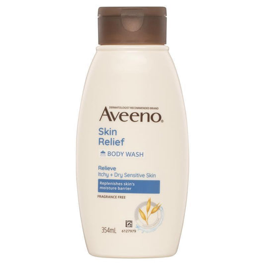 Aveeno Skin Relief Fragrance-Free Body Wash 354ml for Sensitive, Dry Skin