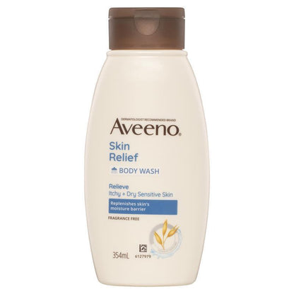 Aveeno Skin Relief Fragrance-Free Body Wash 354ml for Sensitive, Dry Skin
