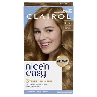 Clairol Nice N Easy 6.5G Light Golden Brown Permanent Hair Colour - 173g