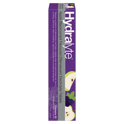 Hydralyte Electrolyte Effervescent Tablets - Apple Blackcurrant (20 Tablets)