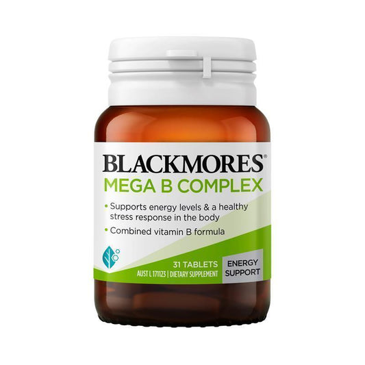 Blackmores Mega B Complex, High Potency B Vitamins, 31 Tablets