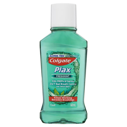 Colgate Plax Alcohol Free Antibacterial Mouthwash 60mL - Freshmint-Auzzi Store