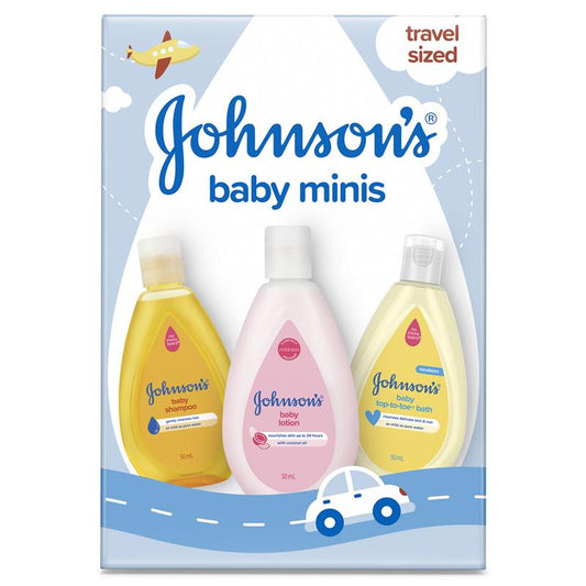 Johnsons Baby Minis Travel Kit - Essential Care for Your Baby (3 x 50ml)