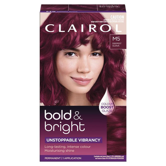 Clairol Bold & Bright Permanent Hair Colour M5 Deepest Guava 196g - Vivid & Moisturizing