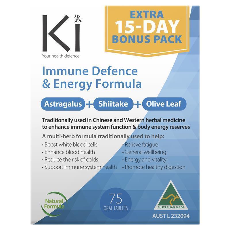 Ki Immune Defence & Energy Formula with Astragalus & Shiitake - 60 Tablets