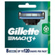 Gillette Mach3+ 8-Pack Replacement Cartridges – 3 Blades, Lubrication Strip, Fits All Mach3 Razors