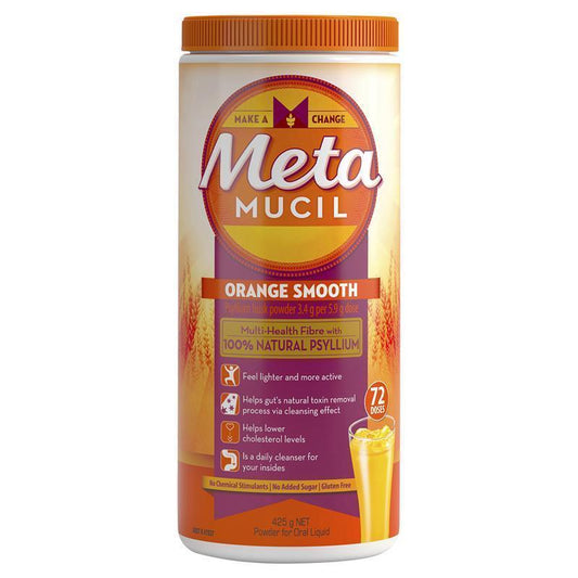 Metamucil Fibre Supplement Smooth Orange 72 Dose 425g - Daily Digestive Health-Auzzi Store
