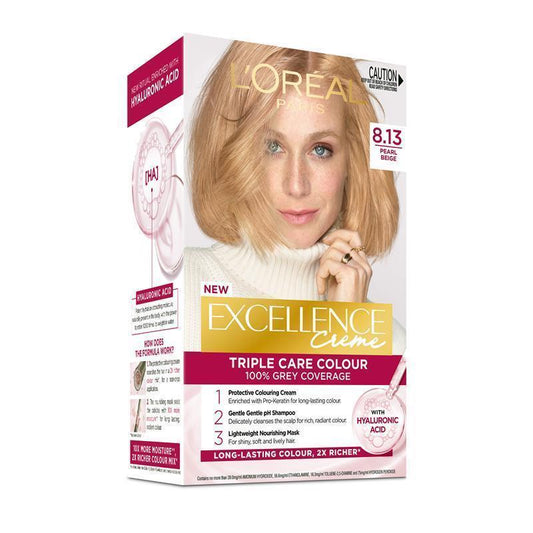 L'Oreal Excellence Crème 8.13 Pearl Beige - 100% Grey Coverage