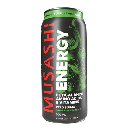 Musashi Energy Green Apple 500ml - Refreshing Zero Sugar Drink