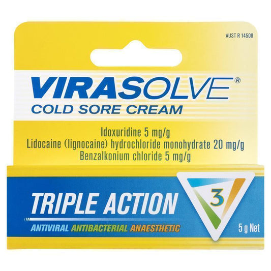 Virasolve Cold Sore Cream - 5g Triple Action Relief-Auzzi Store