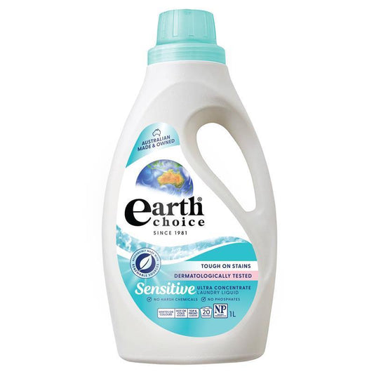 Earth Choice Laundry Liquid Ultra Concentrate Sensitive 1 Litre - Eco-Friendly Cleaning Power - Auzzi Store