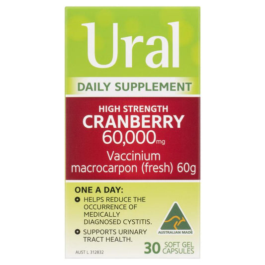 URAL High Strength Cranberry 60,000mg - 30 Capsules-Auzzi Store