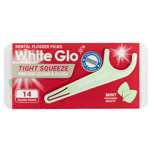 White Glo Flossers Travel - 14 Pack