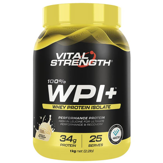 Vital Strength WPI Plus 100 Whey Protein Isolate - Vanilla 1kg - Auzzistore