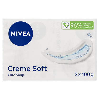 NIVEA Crème Soft Almond Oil Moisturising Soap Bar 100g Twin Pack