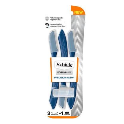 Schick Styling Mate Precision Razor for Eyebrows & Facial Hair – 3 Pack