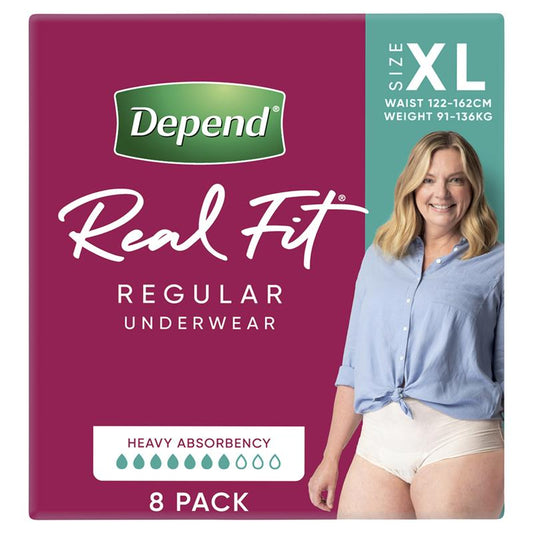 Depend Real Fit Underwear Female Extra Large 8 Pack - Discreet Protection for Women-Auzzi Store