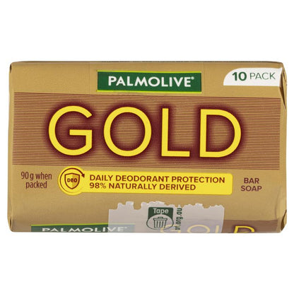 Palmolive Gold Bar Soap with Green Tea, Daily Deodorant Protection – 10 Pack 90g