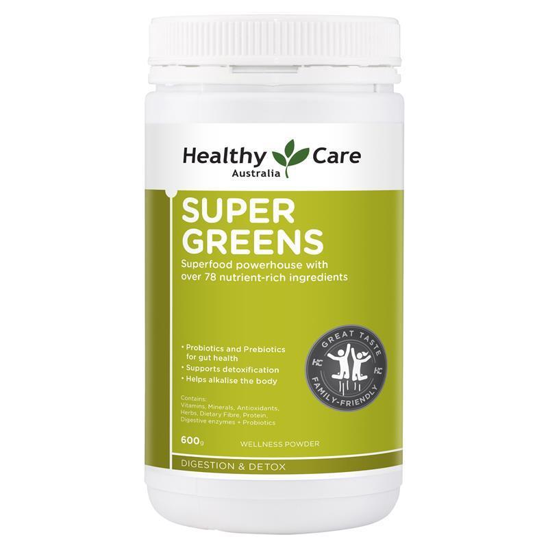 Healthy Care Super Greens 600g – 78 Nutrients, Probiotics & Detox Support