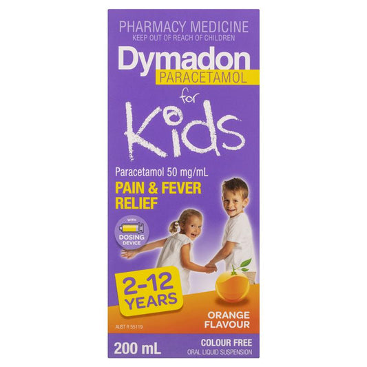 Dymadon for Kids Orange 200mL - Gentle Pain & Fever Relief for Ages 2-12-Auzzi Store