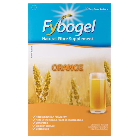 Fybogel Fibre Constipation Relief Supplement Sachets Orange 30 Pack - Gentle Digestive Support-Auzzi Store