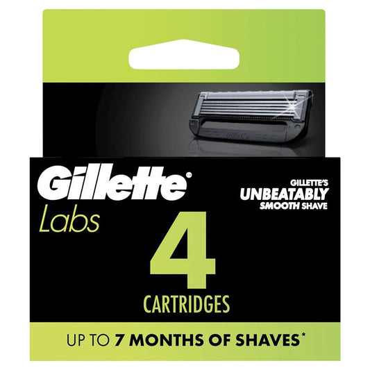 Gillette Labs 4-Pack Razor Cartridges – Compatible with Exfoliating & Heated Razors - Auzzistore