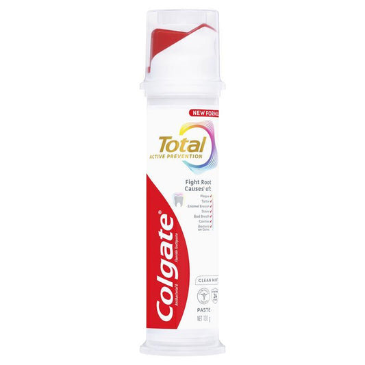 Colgate Total Active Prevention Clean Mint Pump Toothpaste 130g-Auzzi Store