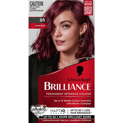 Schwarzkopf Brilliance 05 Dark Ruby Hair Color - Permanent Fashion Shade