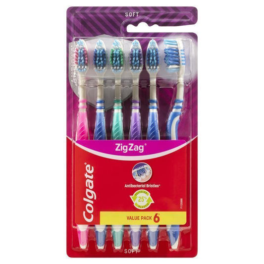 Colgate Zig Zag Deep Interdental Clean Toothbrush - Soft Value Pack (6 Pack)-Auzzi Store