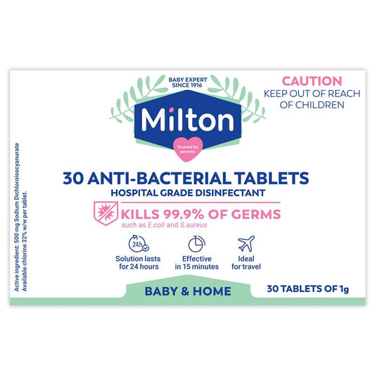 Milton Antibacterial Tablets - 30 Tablets for Effective Sterilisation - Auzzistore