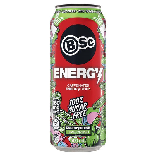 BSc Energy Drink Lime Crush 500ml - Sugar-Free Energy Boost