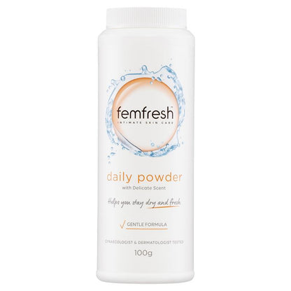 Femfresh Talc-Free Intimate Powder 100g – Corn Starch, Gentle Formula