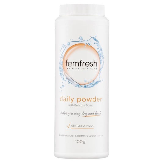 Femfresh Talc-Free Intimate Powder 100g – Corn Starch, Gentle Formula