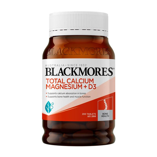 Blackmores Total Calcium and Magnesium + D3 - 200 Tablets for Bone Health-Auzzi Store
