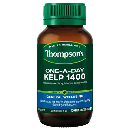 Thompson's One-A-Day Kelp 1400mg – 120 Tablets for Thyroid & Metabolism