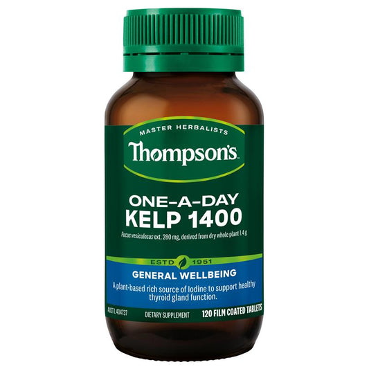 Thompson's One-A-Day Kelp 1400mg – 120 Tablets for Thyroid & Metabolism