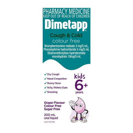 Dimetapp Cough and Cold Colour Free 200mL - Sugar-Free Relief – view 2 - Auzzistore