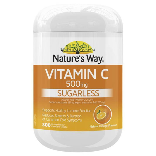 Nature's Way Vitamin C 500mg Sugarless Chewable Tablets, 300 Tablets