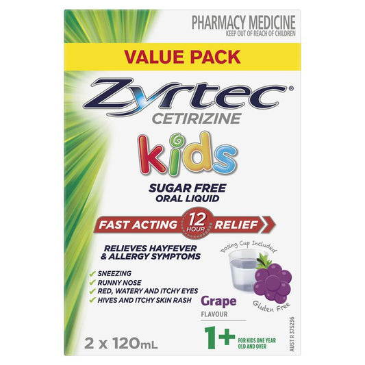 Zyrtec Kids Liquid Grape Allergy Relief - 240ml
