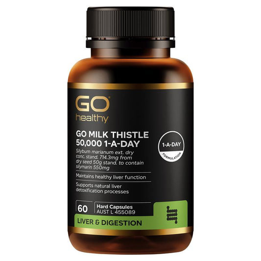 GO Healthy 1-A-Day Milk Thistle 50,000mg – 60 Veg Capsules