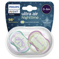 Avent Ultra Air Night Soother - 0-6 Months, 2 Pack