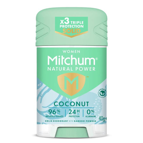 Mitchum for Women Natural Power Deodorant Stick Coconut 40g - Natural Odour Control - Auzzistore