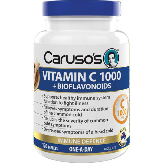 Carusos Vitamin C 1000mg + Bioflavonoids & Rosehips - 120 Tablets