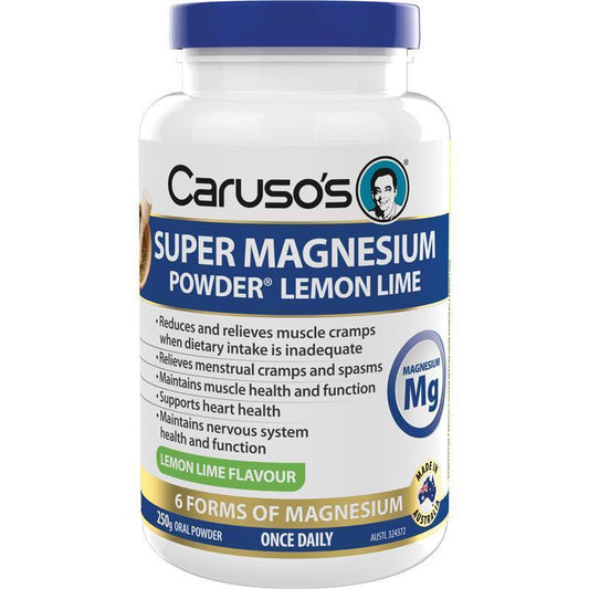 Caruso's Super Magnesium Powder Lemon/Lime 250g - Daily Magnesium Boost - Auzzi Store
