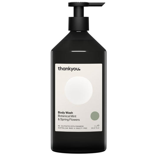 Thankyou Botanical Mint & Spring Flowers Body Wash 1L | Vegan, Recyclable - Auzzistore
