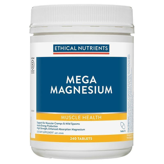 Ethical Nutrients Magnesium Glycinate 240 Tablets – Muscle & PMS Support